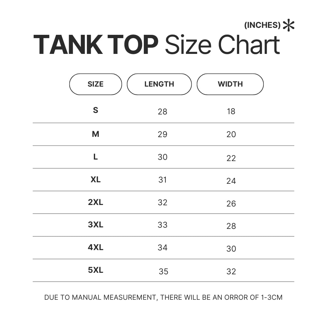 Tank Top Size Chart - Laufey Store